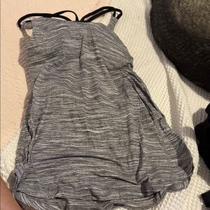 Grey and black tank with built in bra